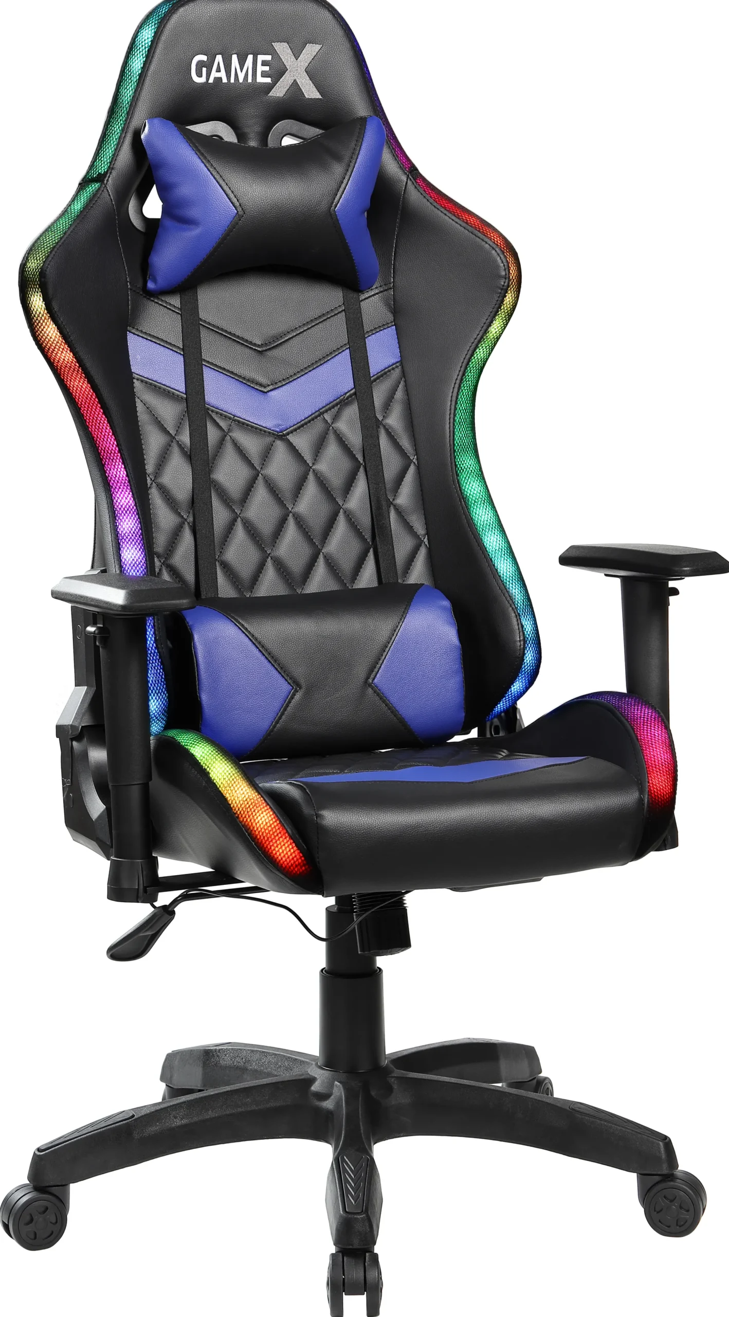 GameX Lopez LED kunstlæder sort/blå