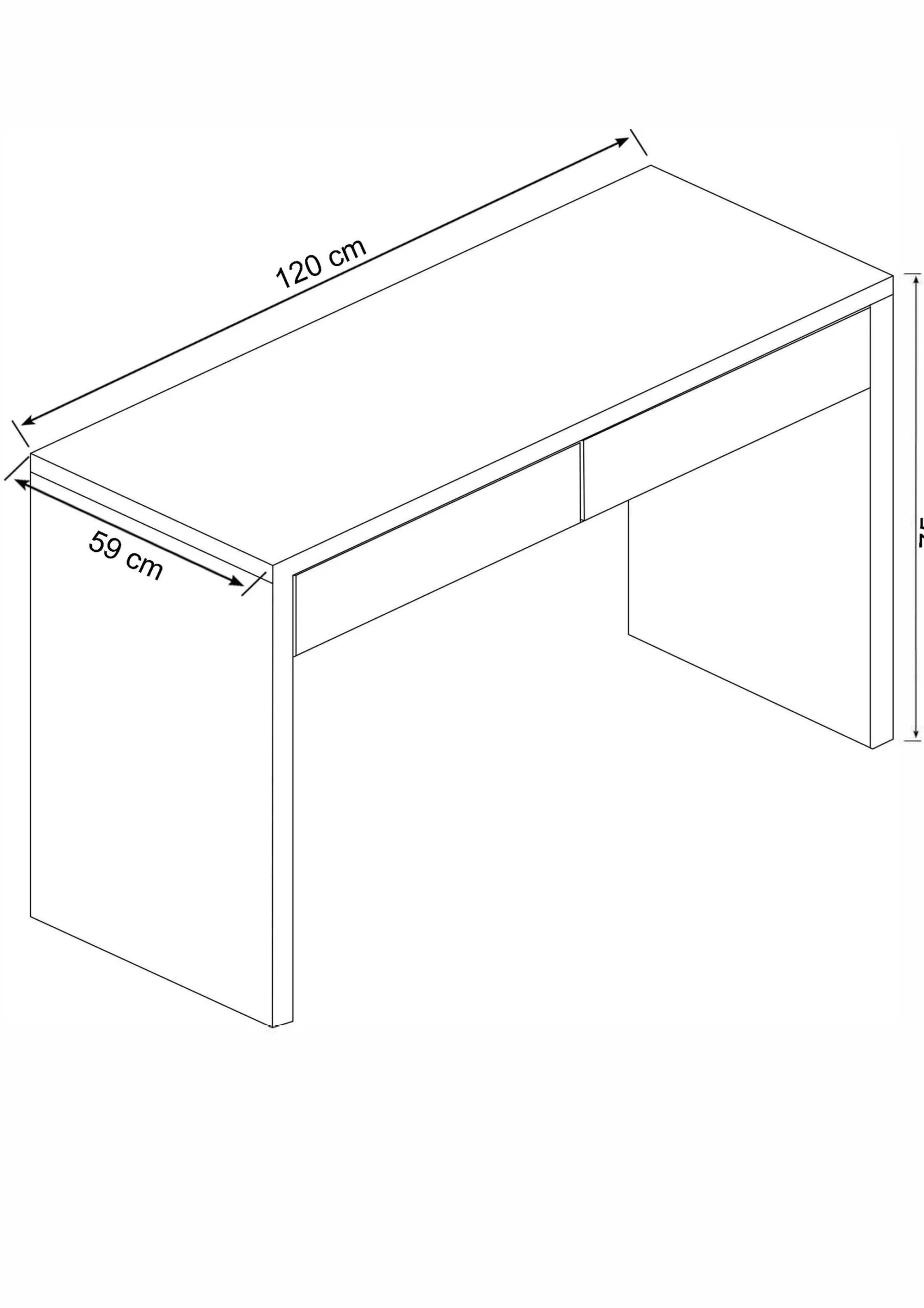 Haugesund hvid 120x59x75cm