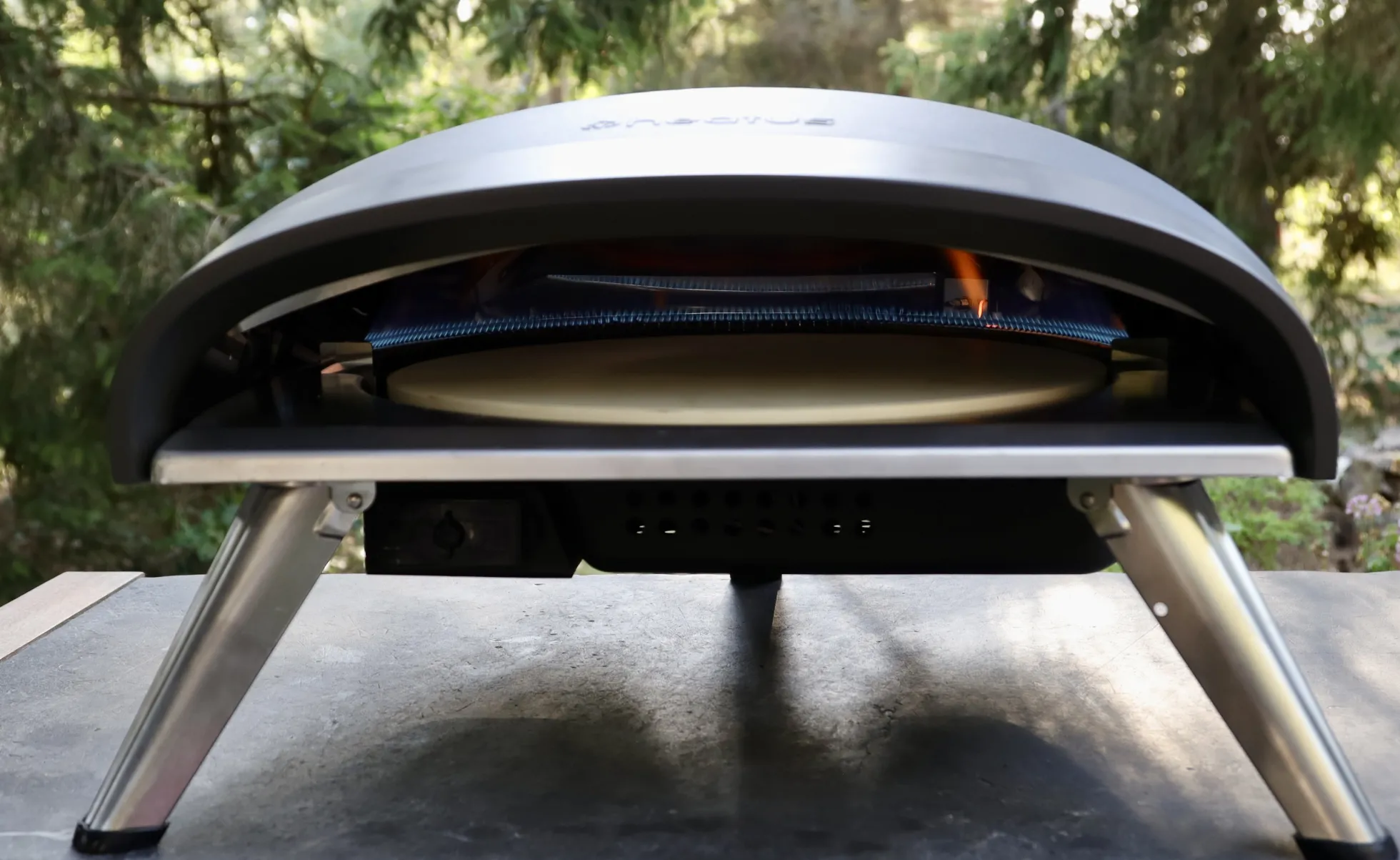 Heatus pizzaovn til gas 12" med rotation sort