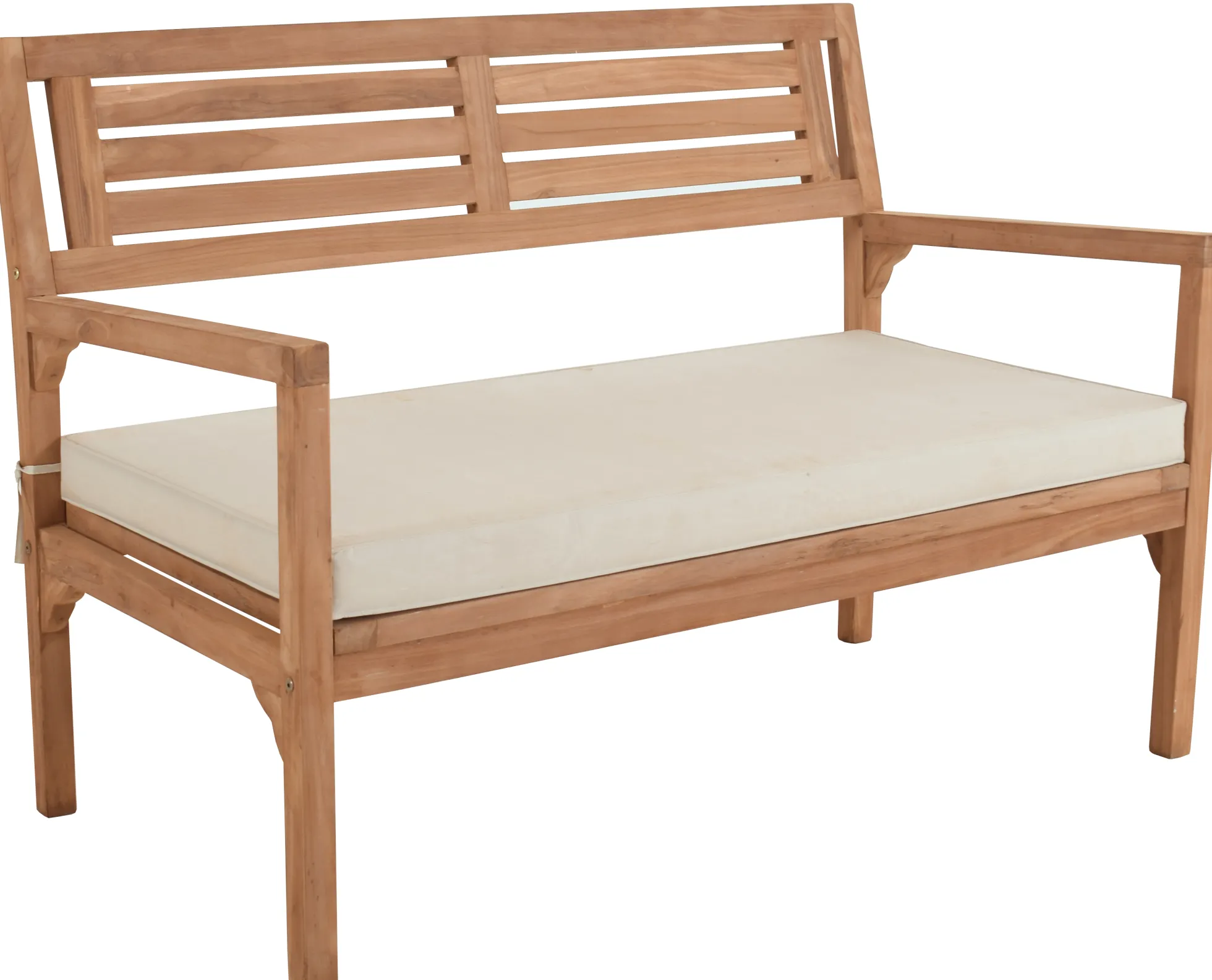 India bænk i teaktræ med hynde 120x70x89cm