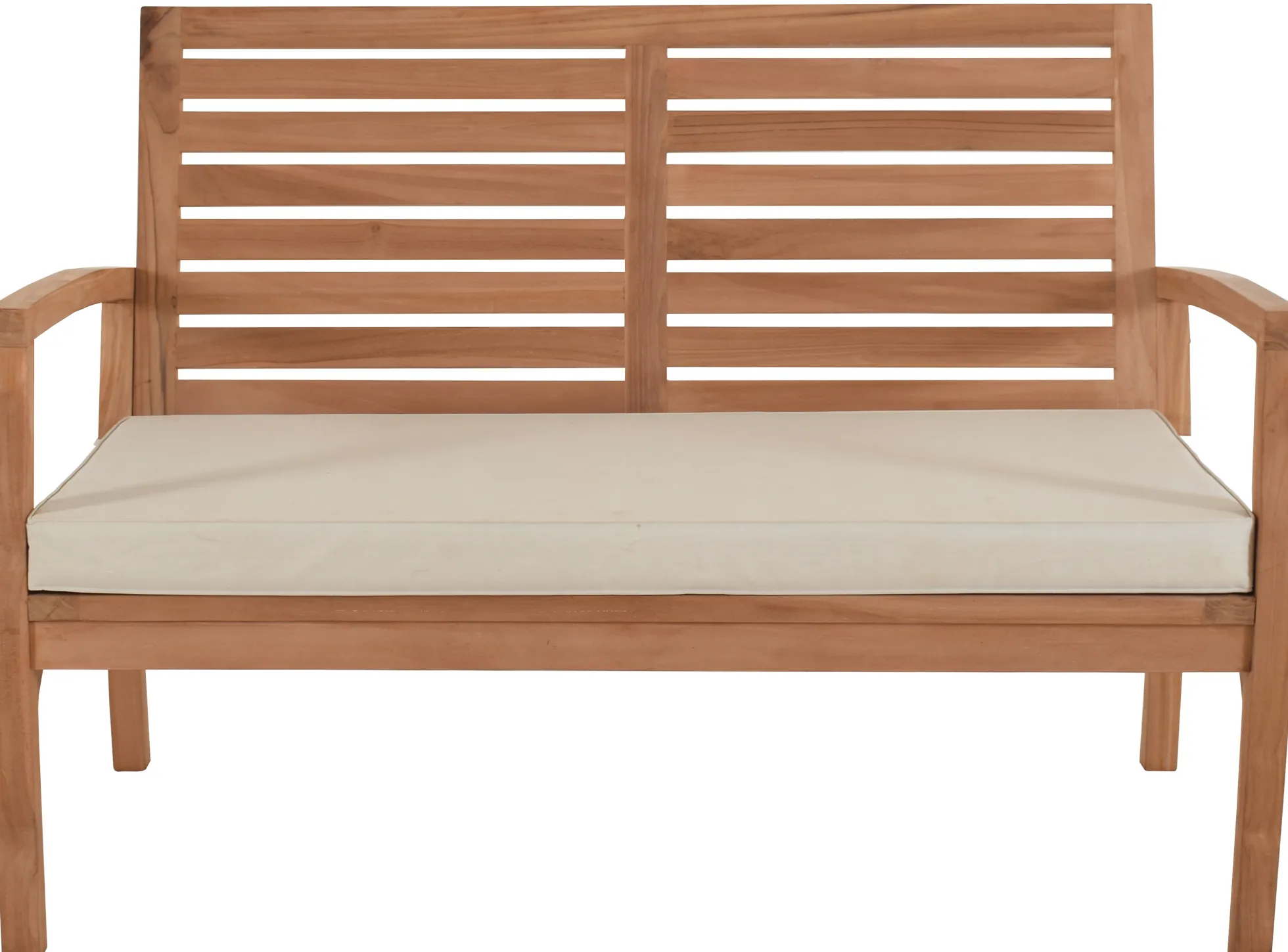 Ivory bænk i teaktræ med hynde 120x70x80cm