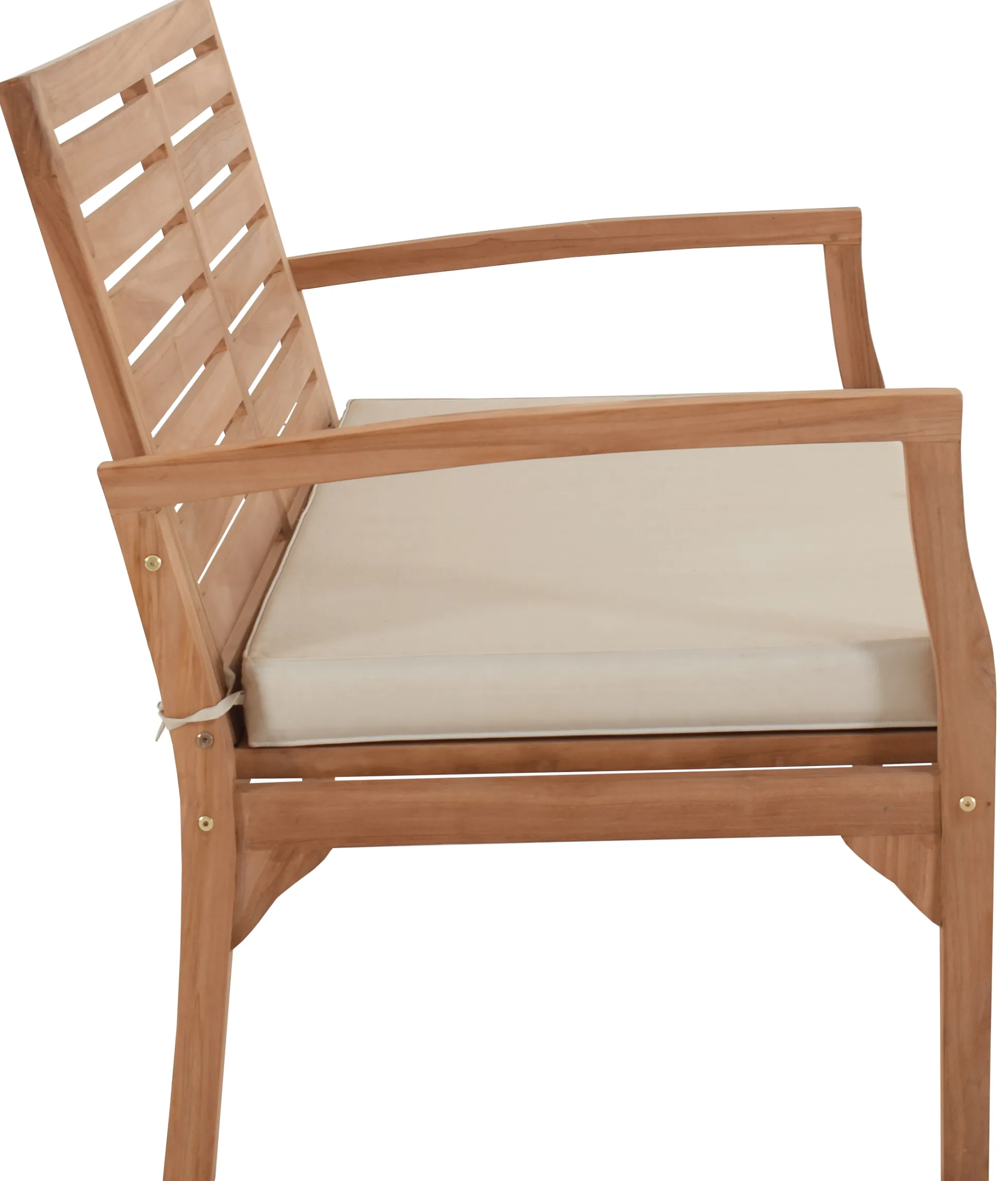 Ivory bænk i teaktræ med hynde 120x70x80cm