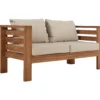 Jakarta loungesofa i teaktræ med hynder 140x70x60cm