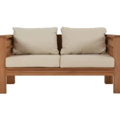 Jakarta loungesofa i teaktræ med hynder 140x70x60cm