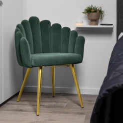 Jasmin velour mørkegrøn/guld