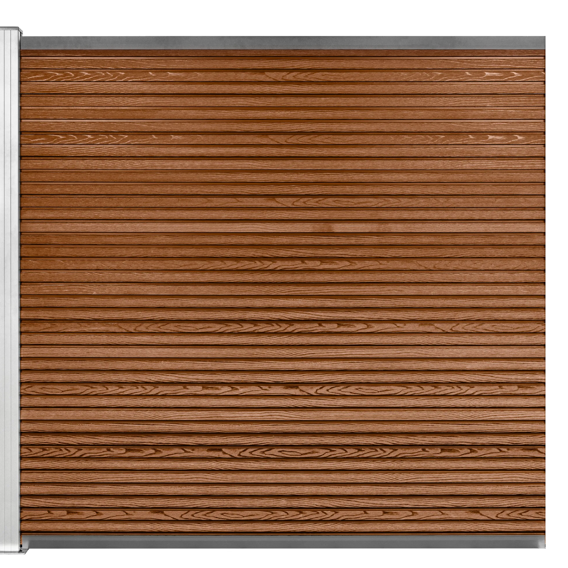 Komposithegn med 1 stolpe 173x180cm brun/alu