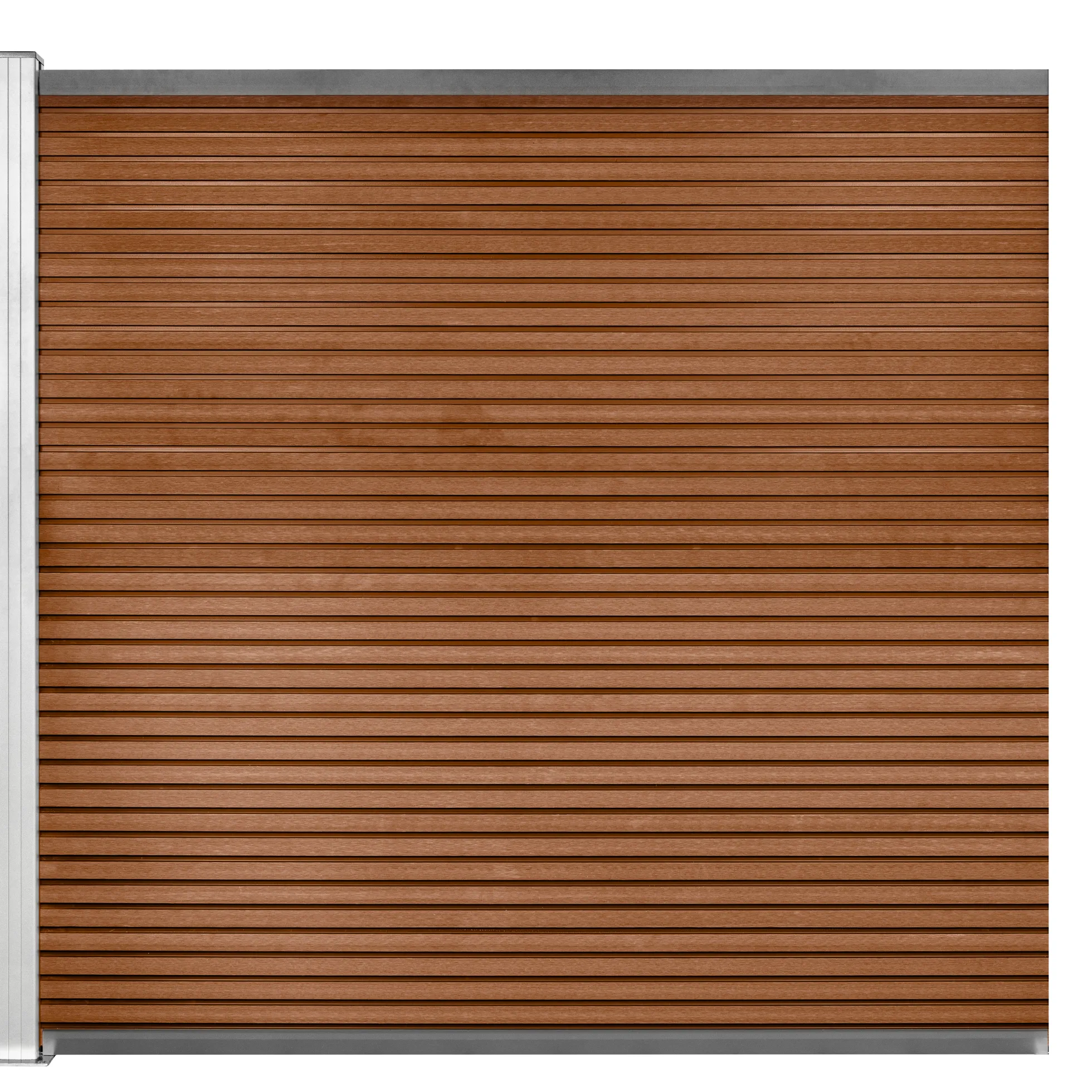 Komposithegn med 1 stolpe 173x180cm brun/alu
