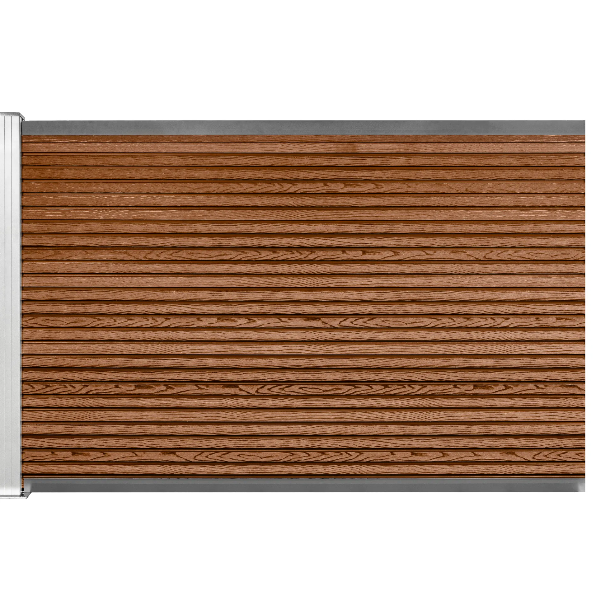 Komposithegn med 1 stolpe 120cm brun/alu