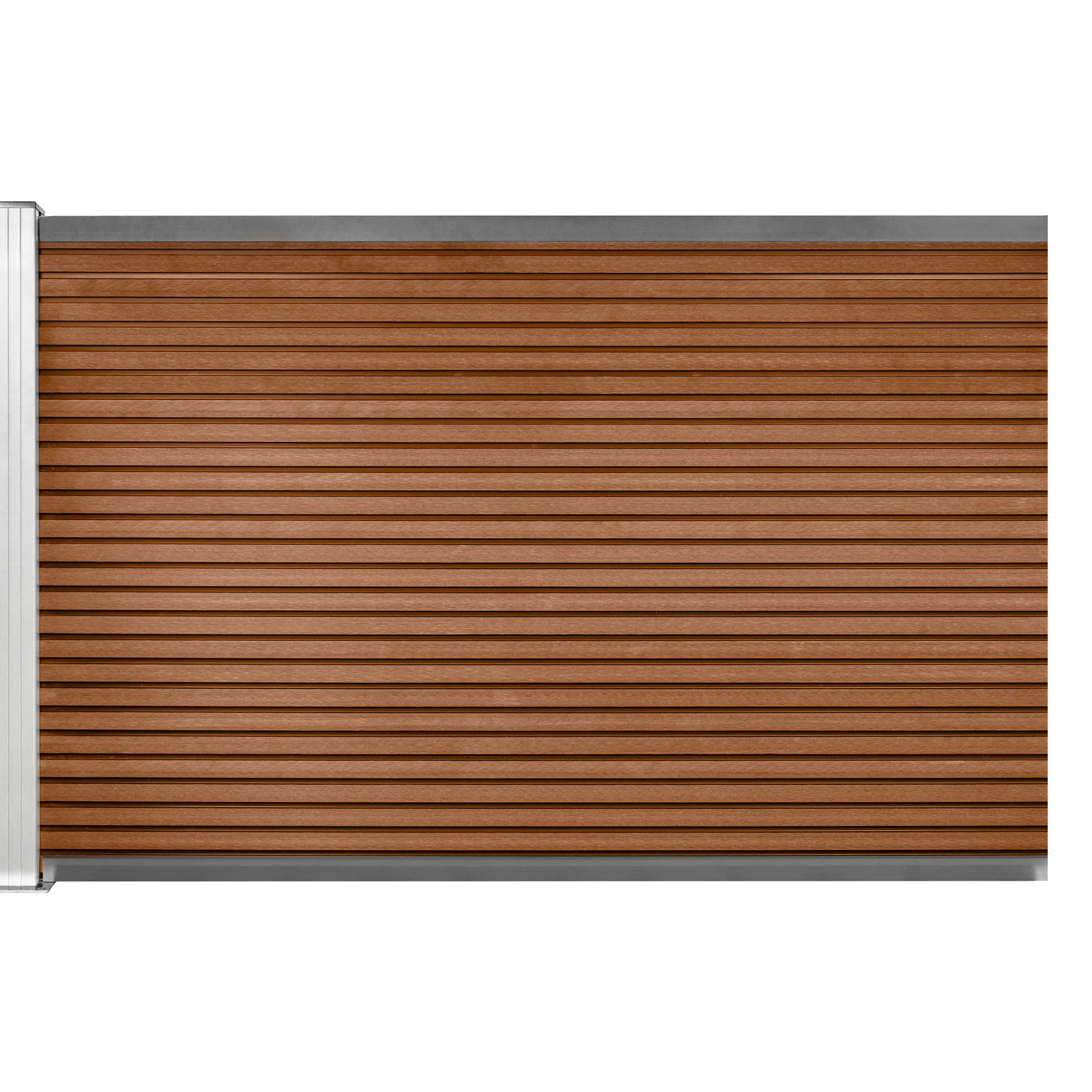 Komposithegn med 1 stolpe 120cm brun/alu