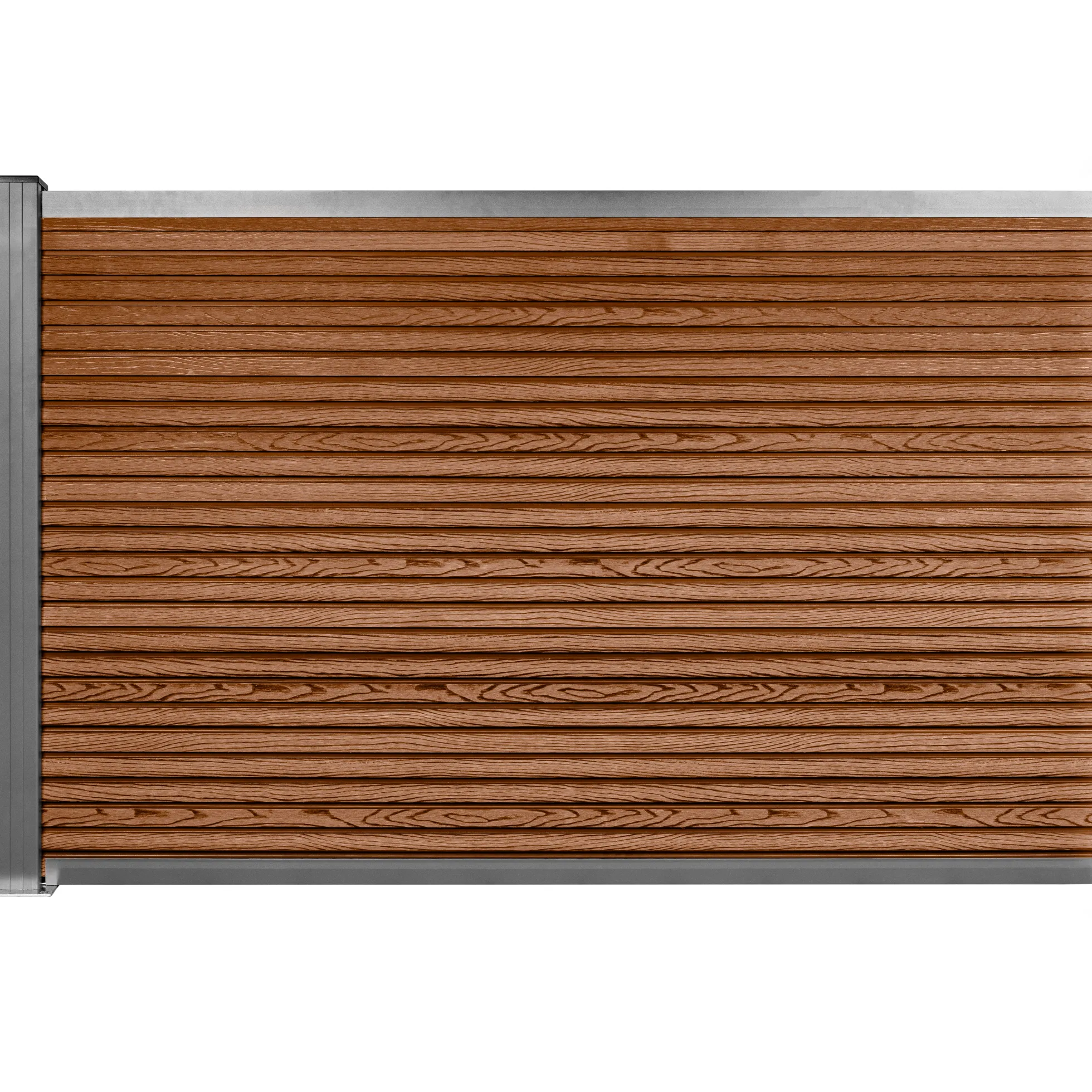 Komposithegn med 1 stolpe 120cm brun/grå