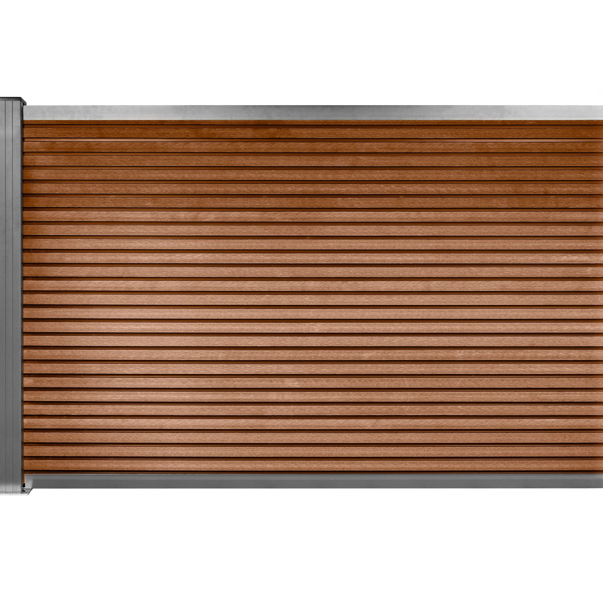 Komposithegn med 1 stolpe 120cm brun/grå