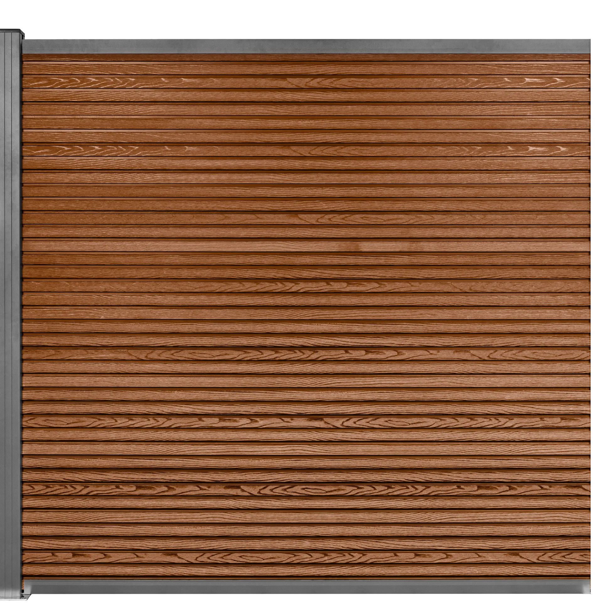 Komposithegn med 1 stolpe 173x180cm brun/grå