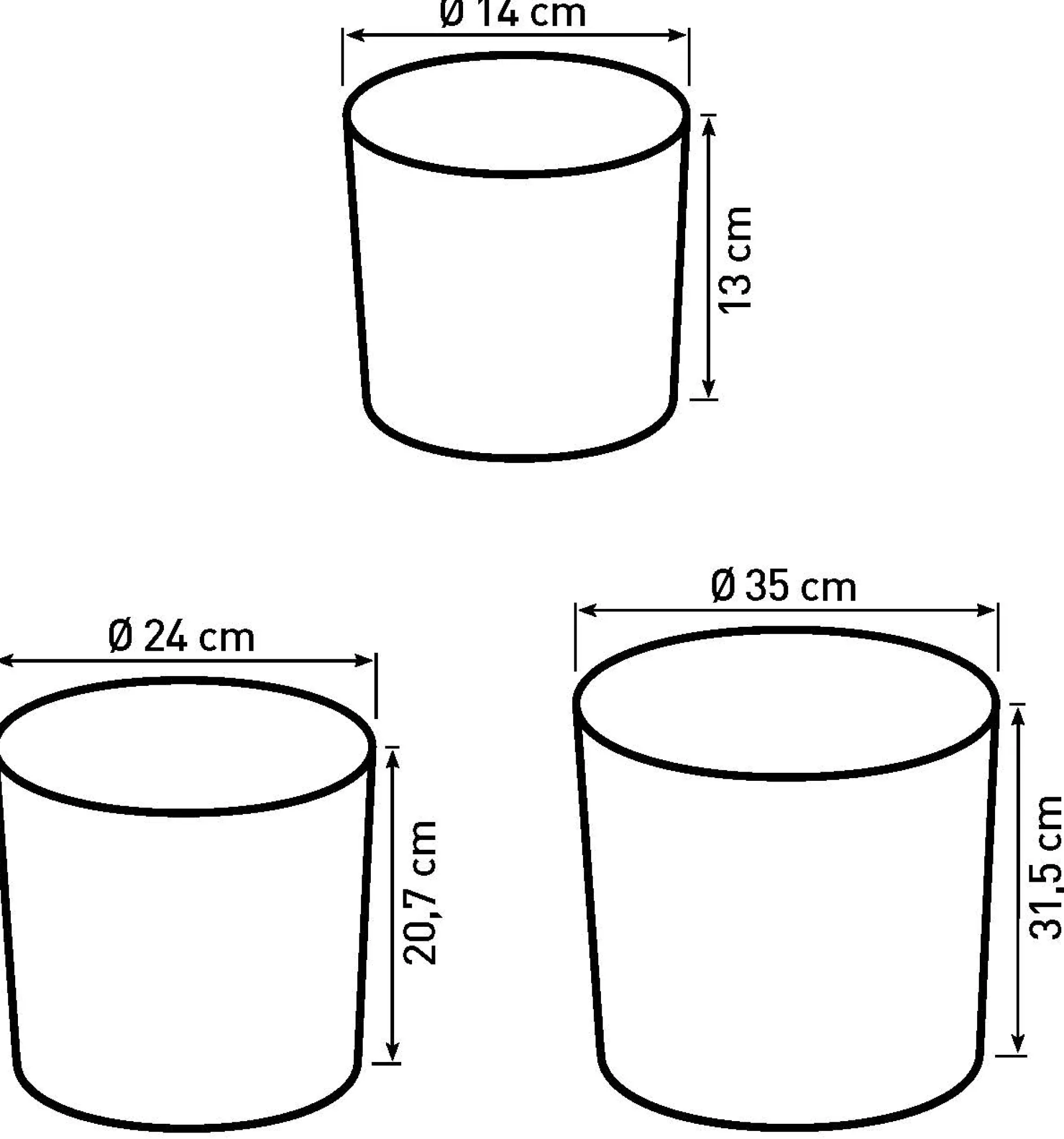 Krukkesæt 3 stk. grå