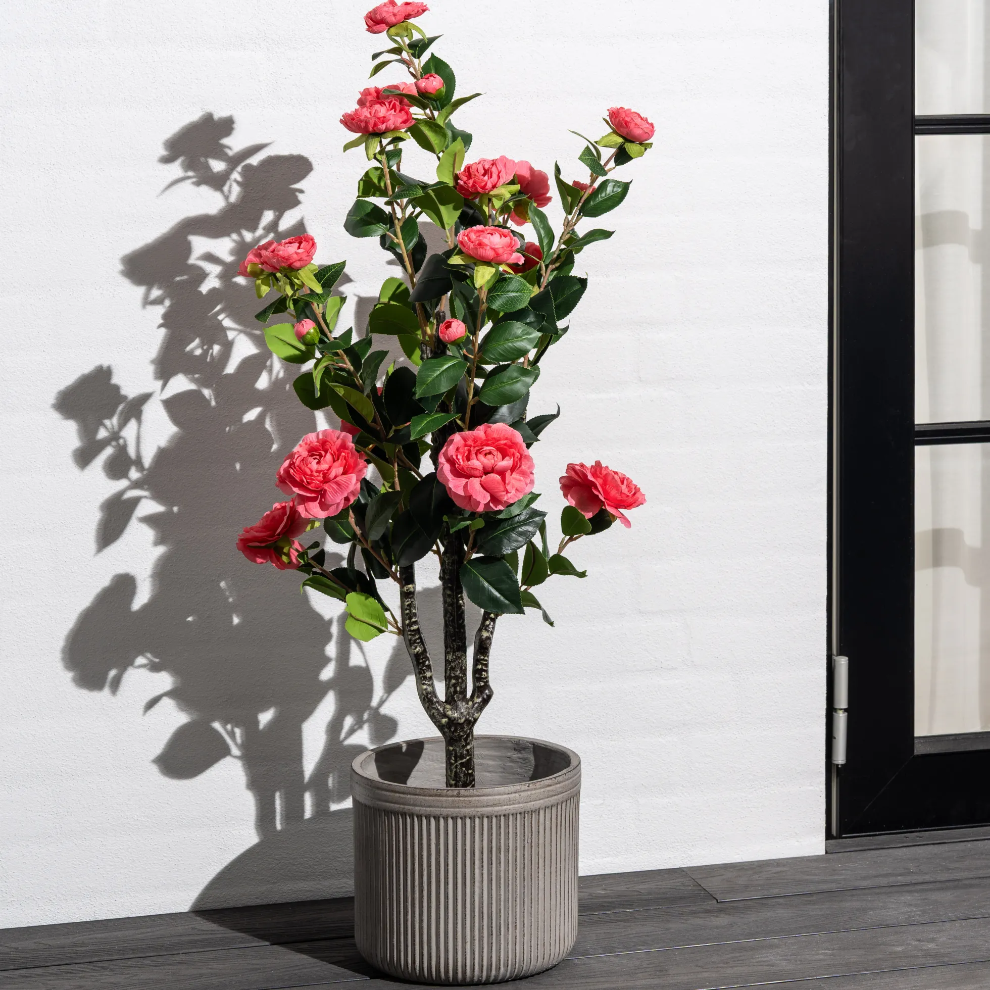 Kunstig kamelia japansk rosetræ lyserød 90 cm