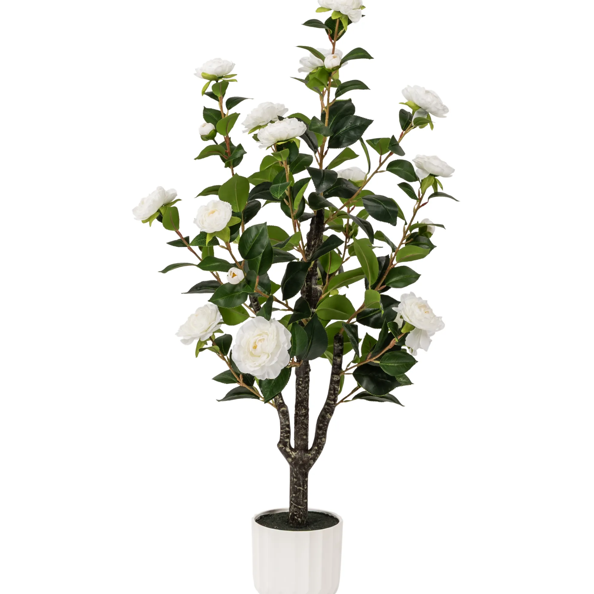 Kunstig kamelia japansk rosetræ hvid 90 cm
