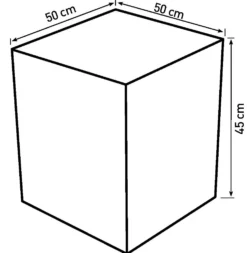 Kurv firkantet med hjul 50x50x45cm