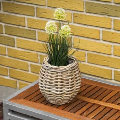 Kurv rund kubu rattan ø20x20cm