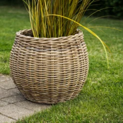 Kurv rund kubu rattan ø43x35cm