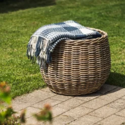 Kurv rund kubu rattan ø55x45cm