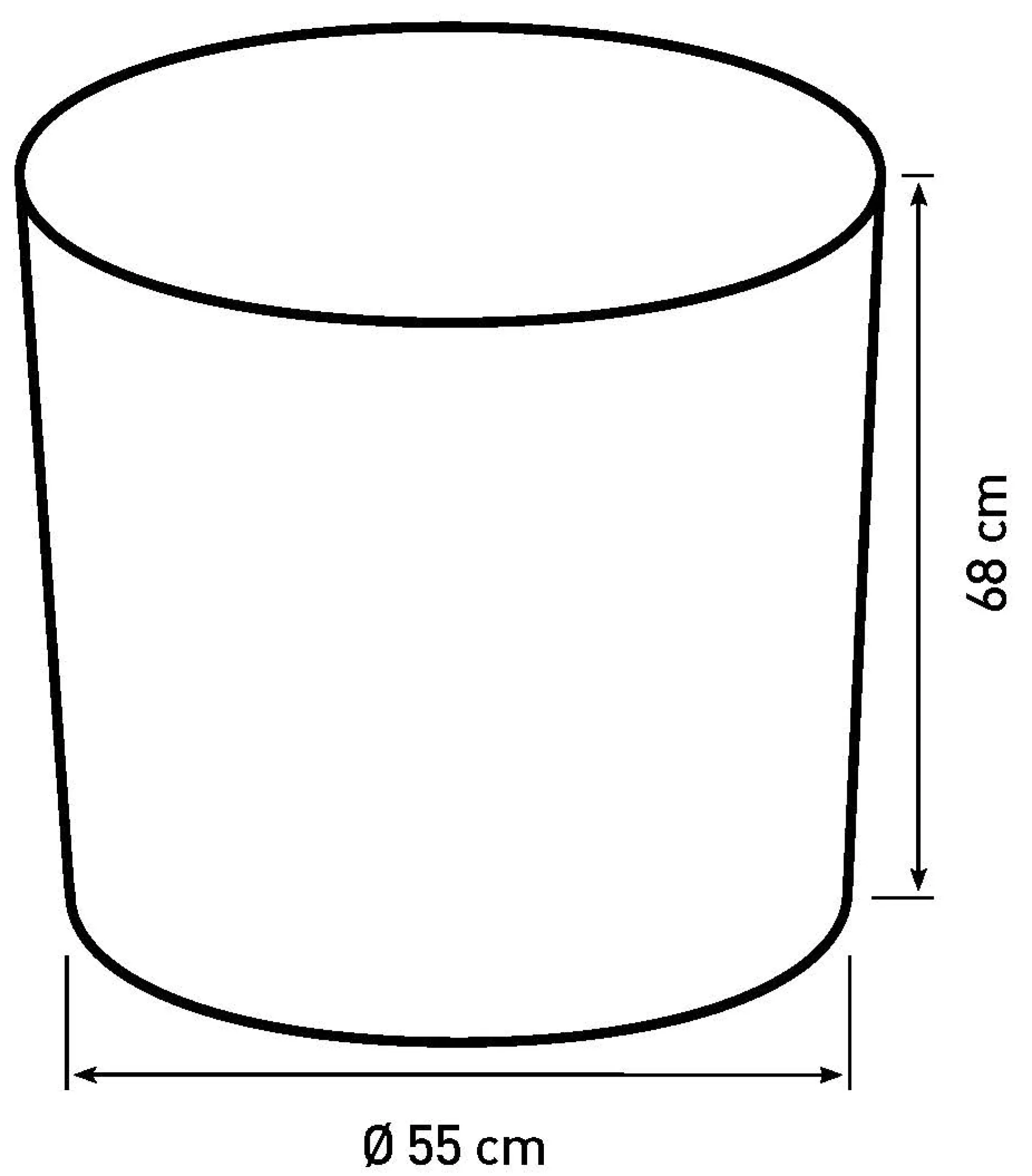 Kurv rund med håndtag ø68x55cm