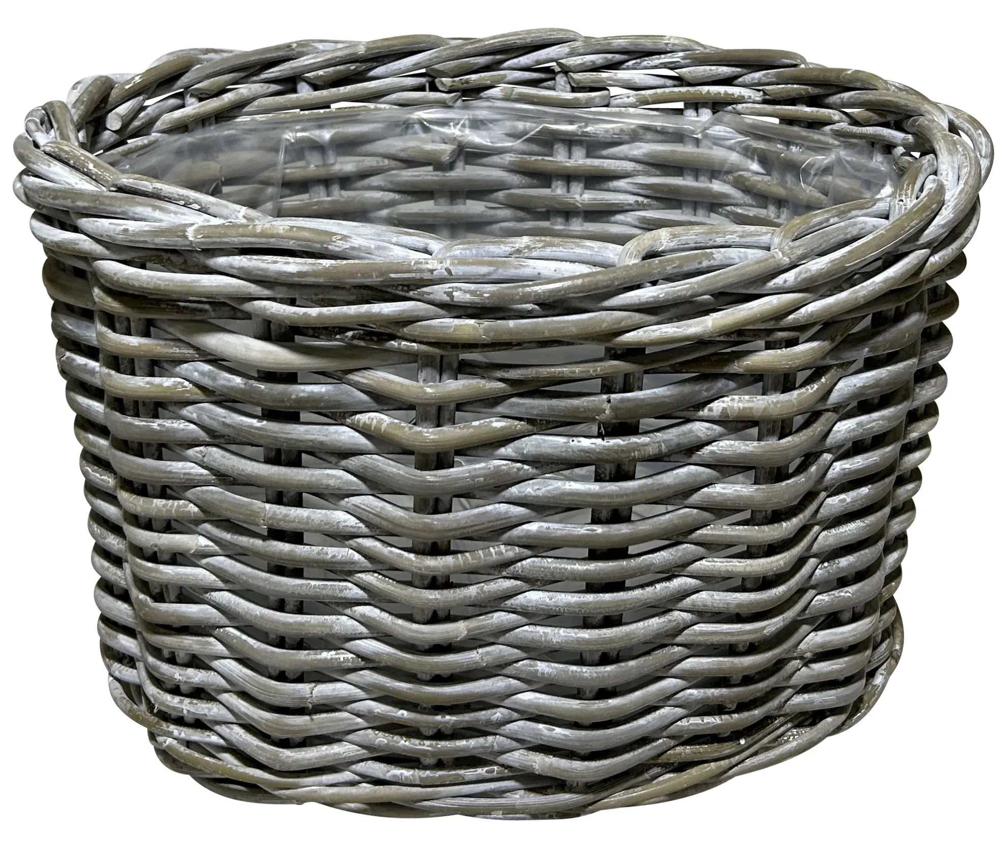 Kurvesæt oval kubu rattan grå
