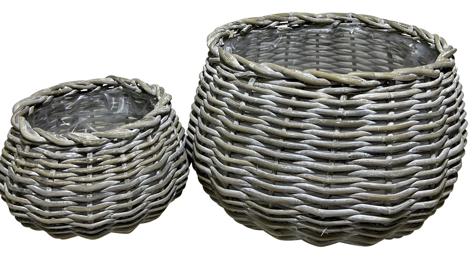 Kurvesæt rund kubu rattan lys