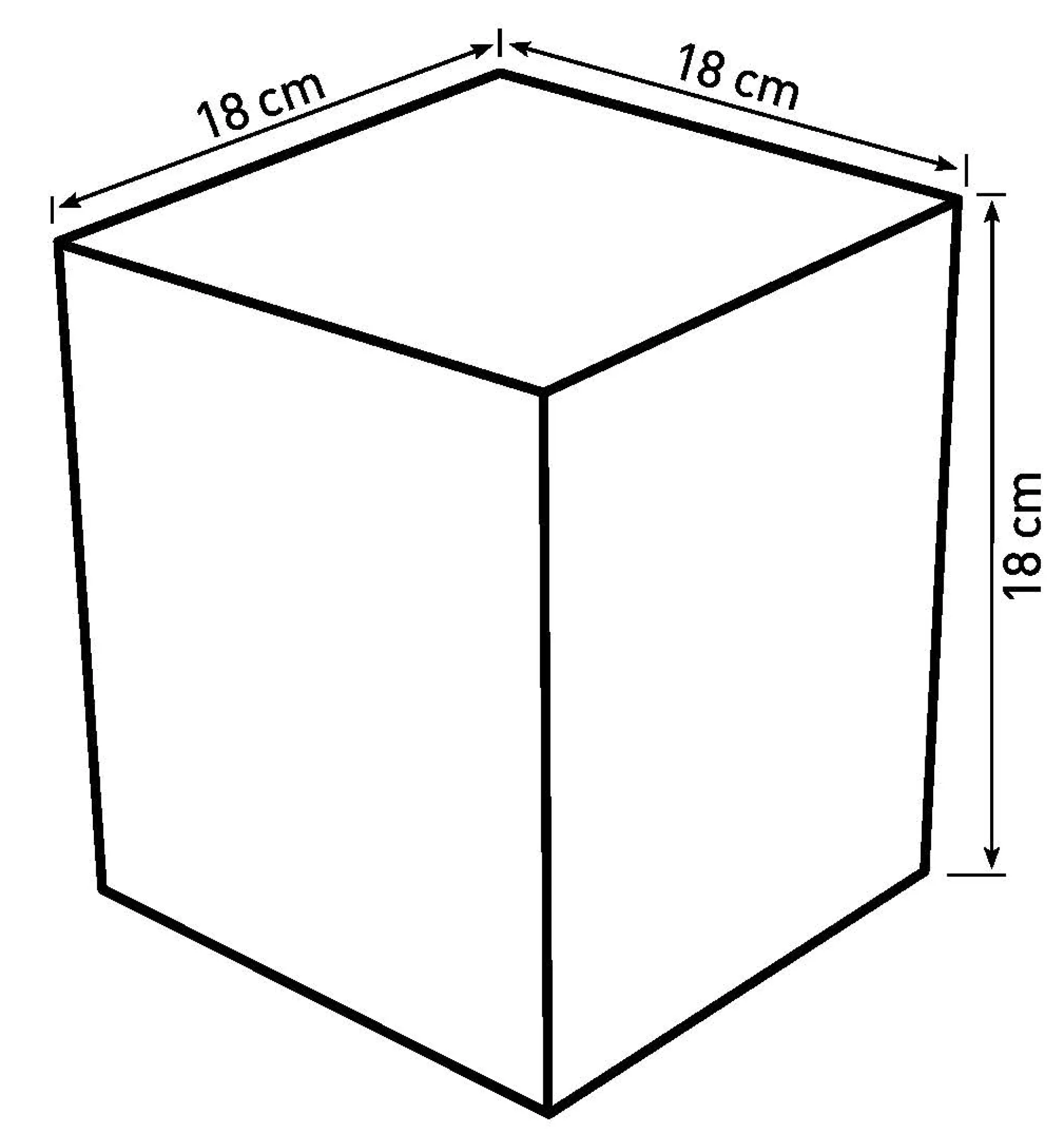 Kurv firkantet 18x18x18cm