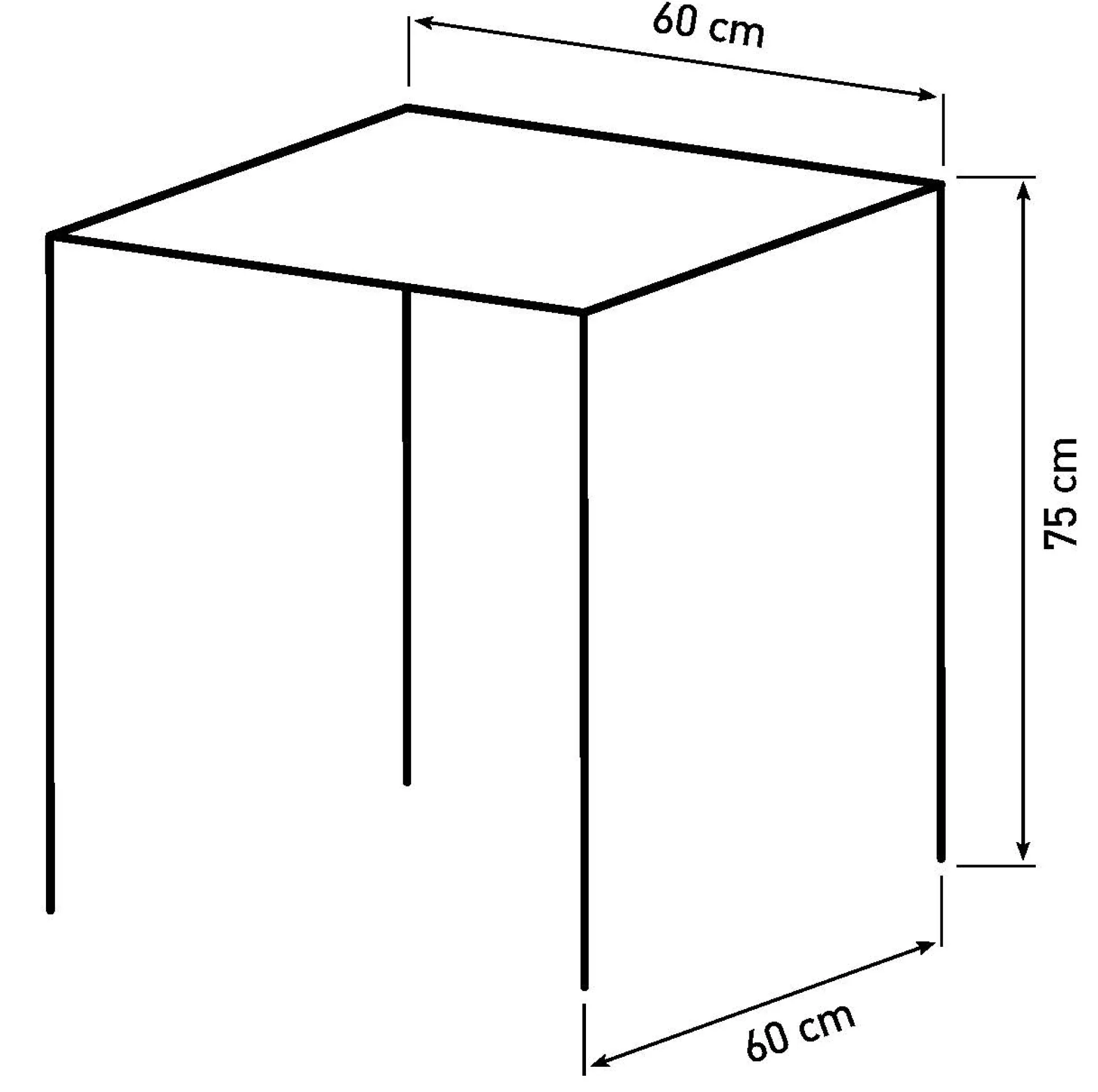 LaCroix 60x60x75cm sort/sort