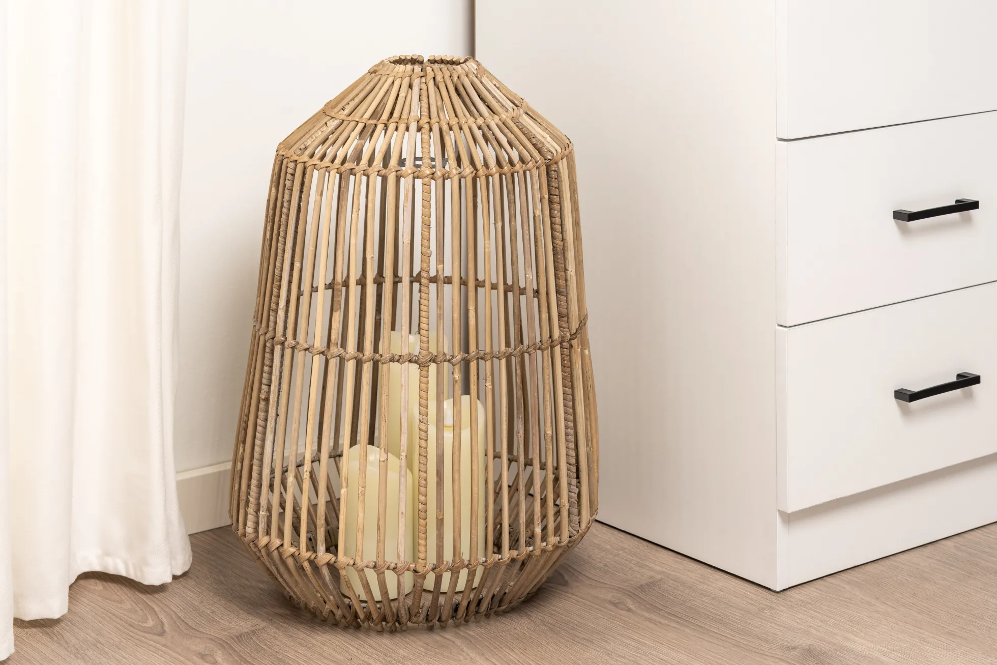 Lampeskærm natur kubu rattan ø38cm
