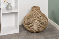 Lampeskærm oval natur kubu rattan ø38cm