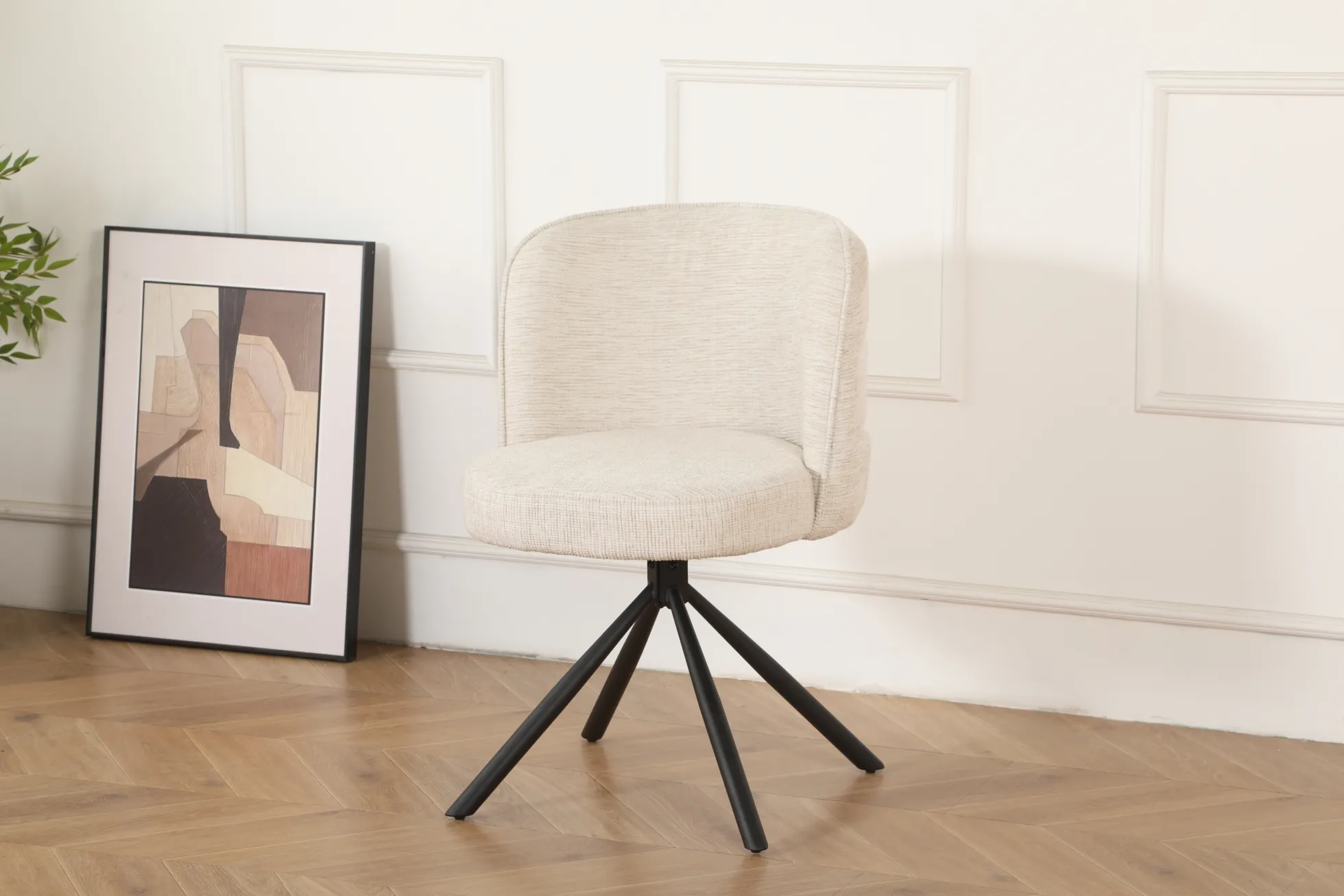 Linda med drejefunktion stof beige