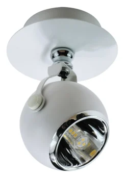 Loftlampe kugleformet 1 spot hvid