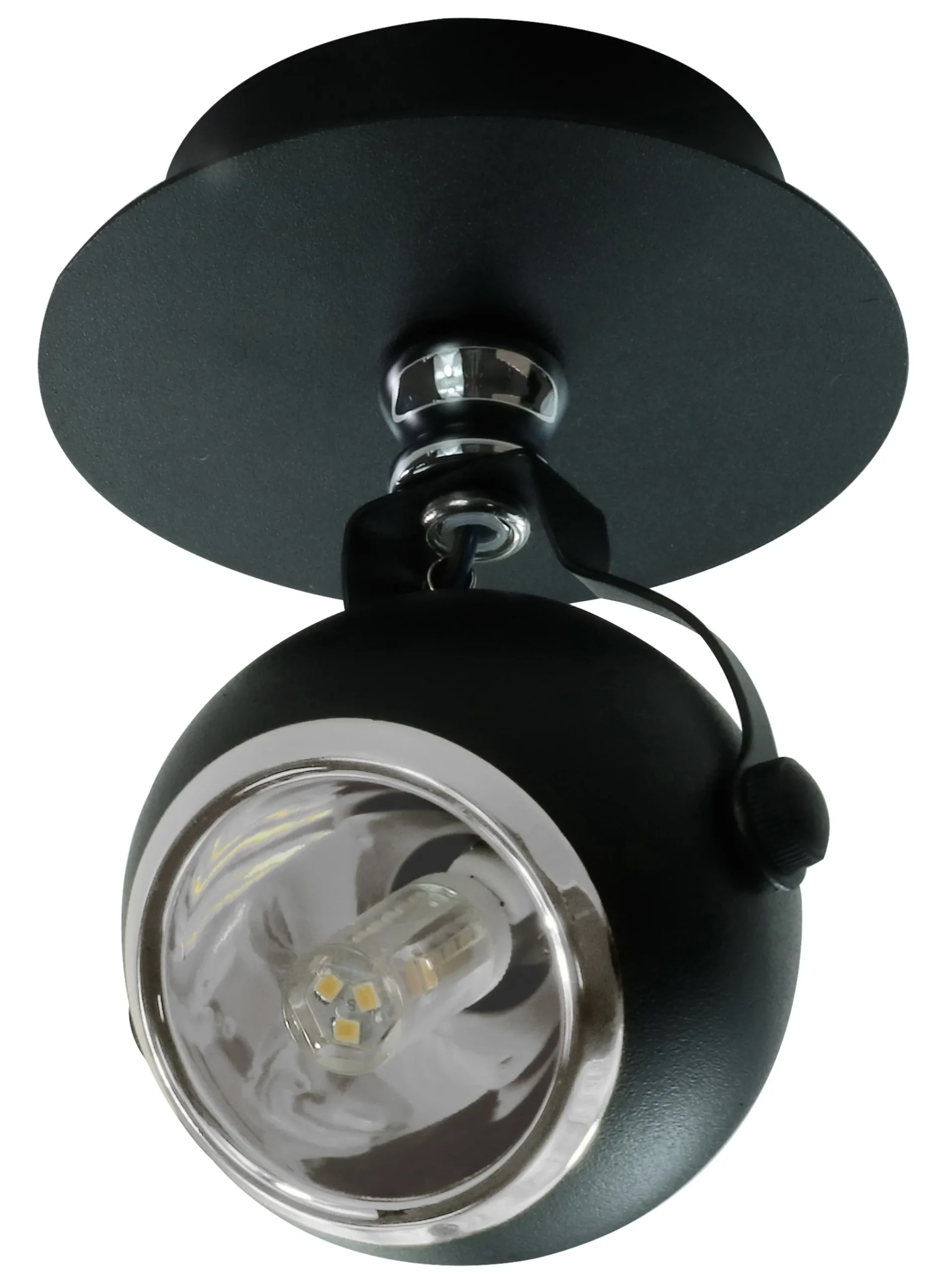 Loftlampe kugleformet 1 spot sort