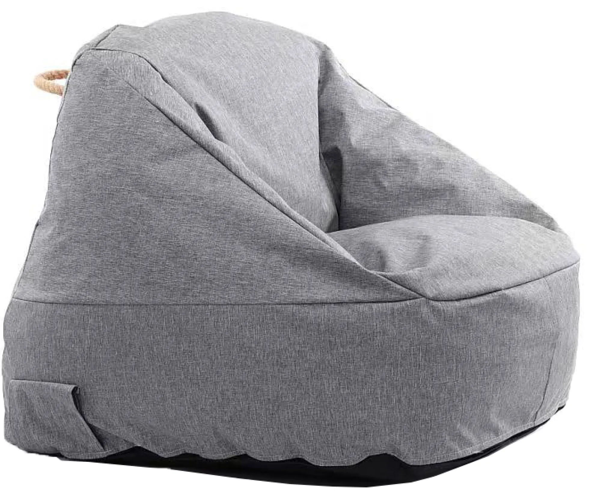 Lounge sækkestol med armlæn grå