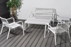 Malta med sidebord hvid