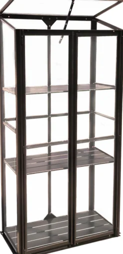 Minidrivhus 3 hylder poly sort 77,6x41,5x151,1cm