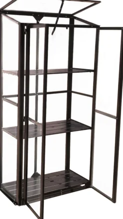 Minidrivhus 3 hylder poly sort 77,6x41,5x151,1cm