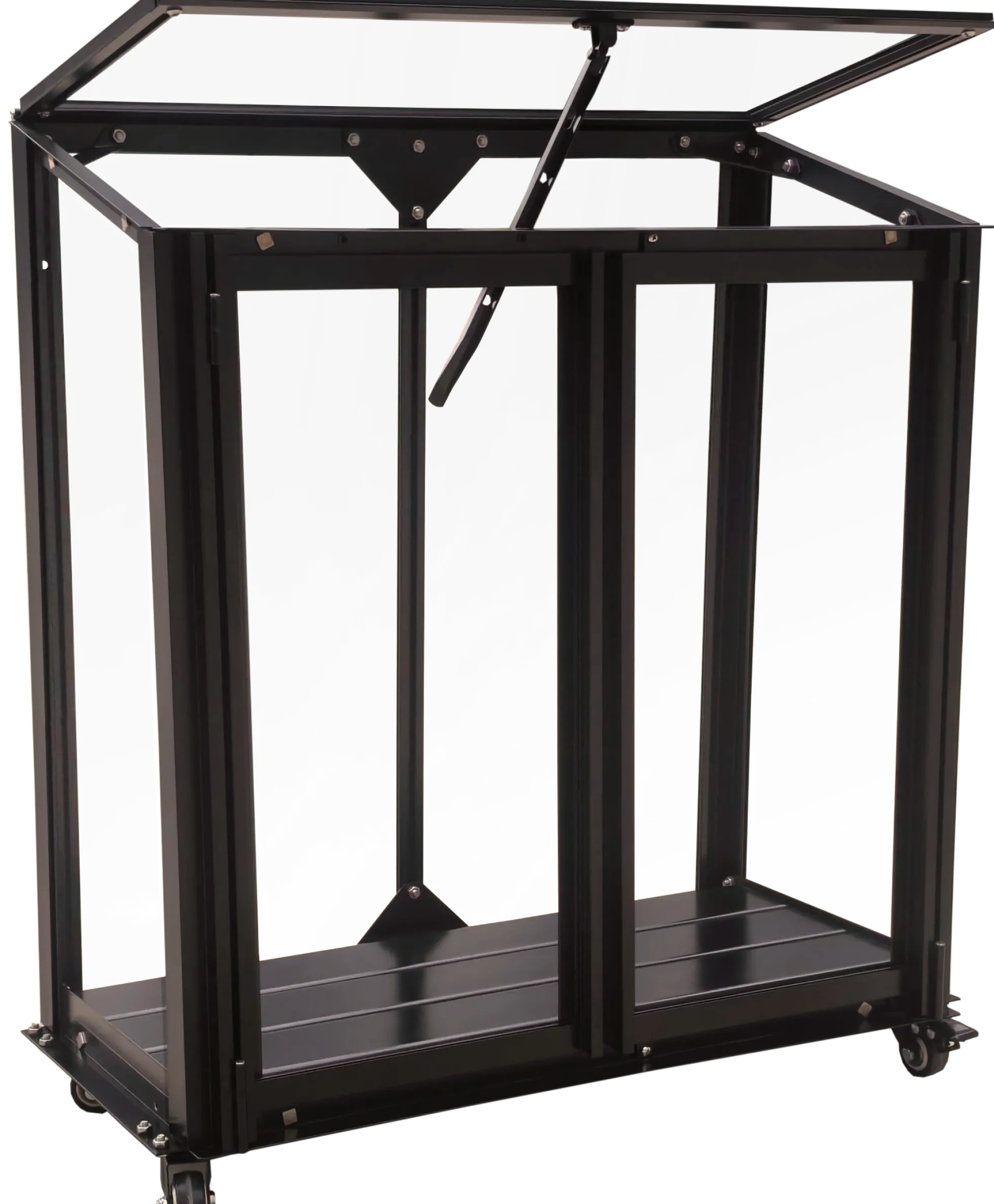 Minidrivhus med hjul poly sort 67,6x33,2x69cm