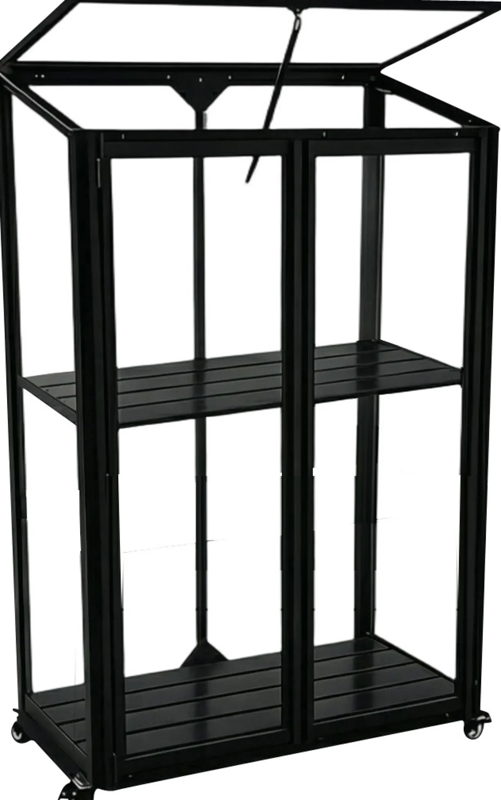Minidrivhus med hjul poly sort 77,6x41,5x111,1cm.