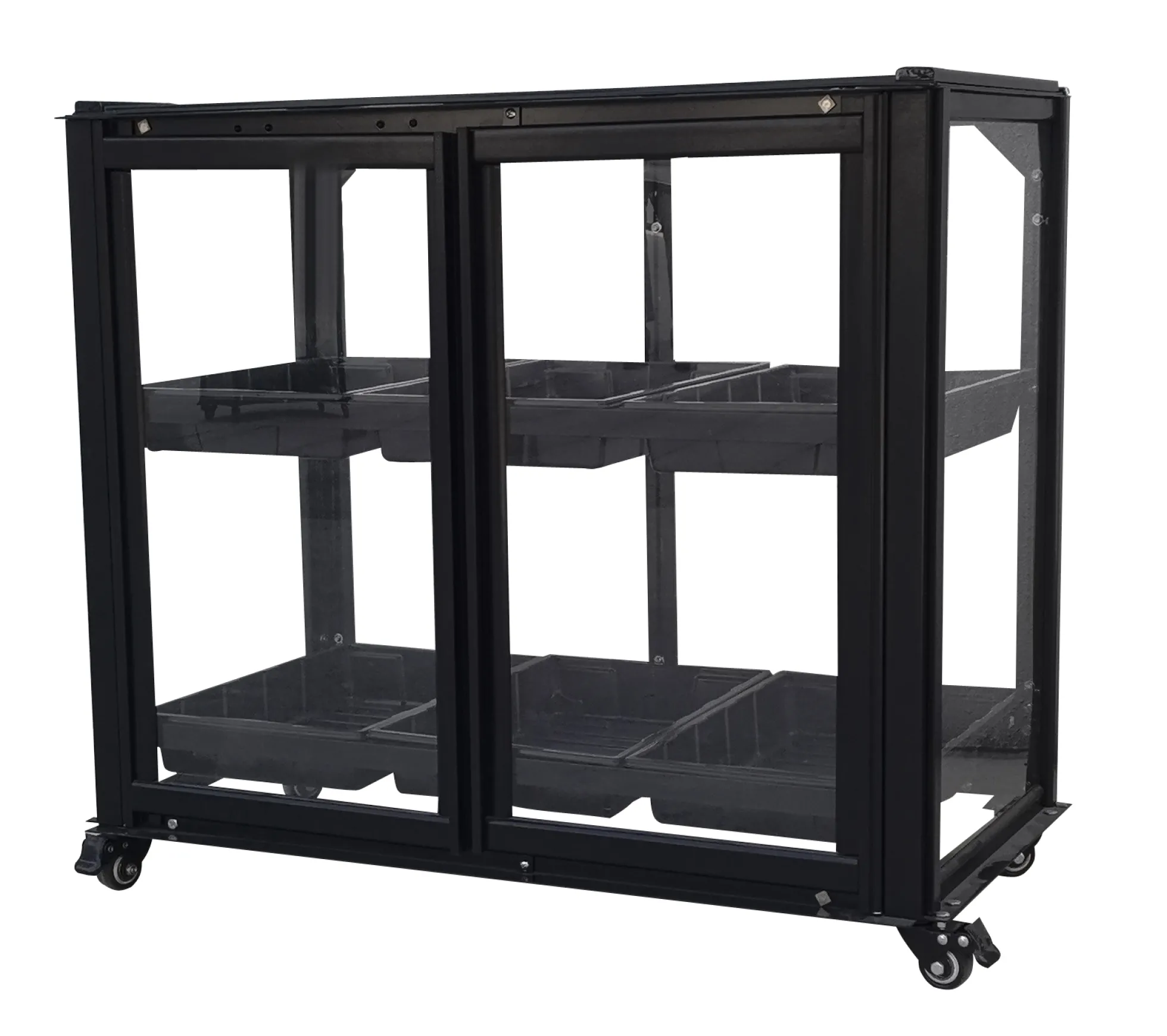 Minidrivhus med hjul sort 77,6x41,5x61cm