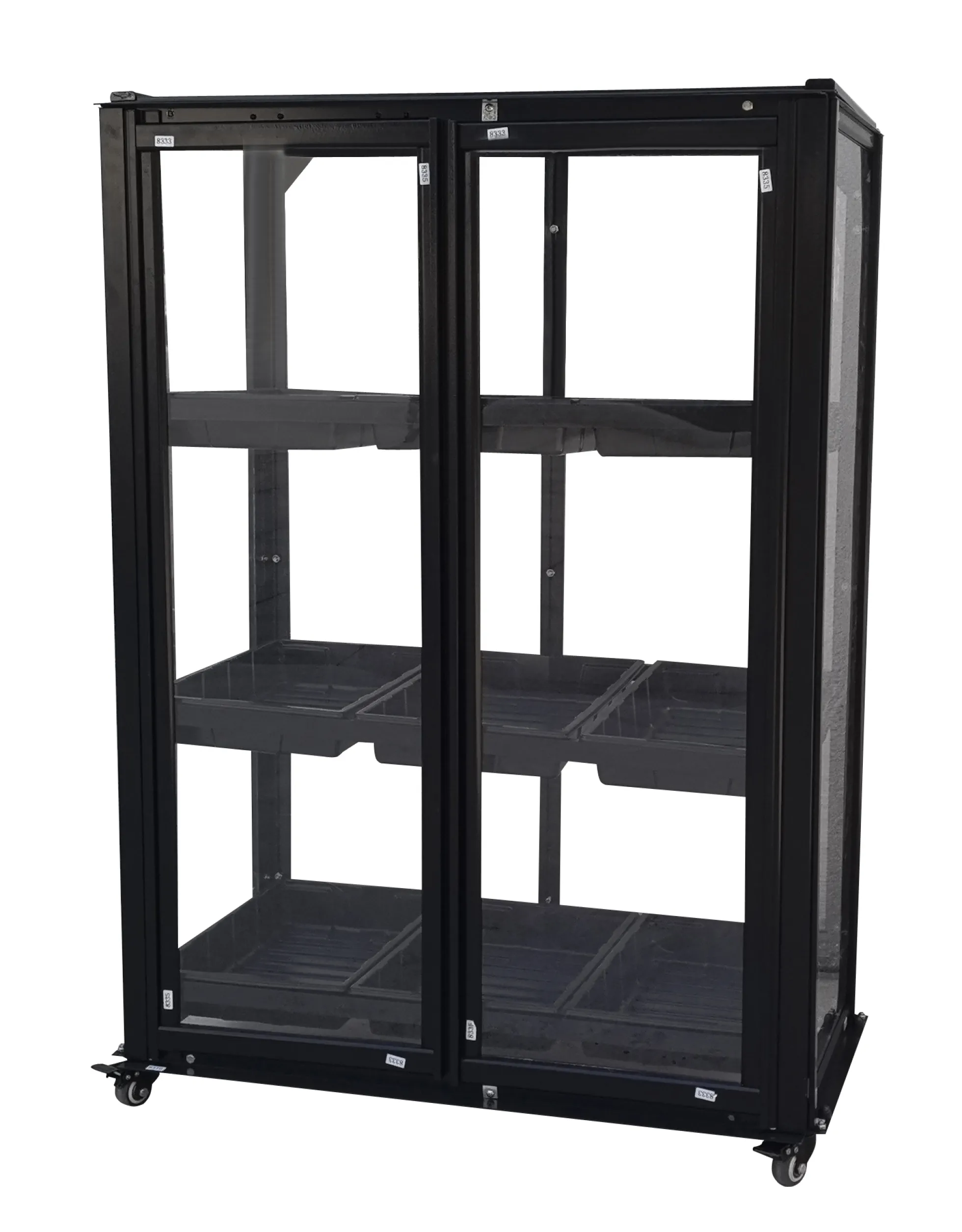 Minidrivhus med hjul sort 77,6x41,5x101cm