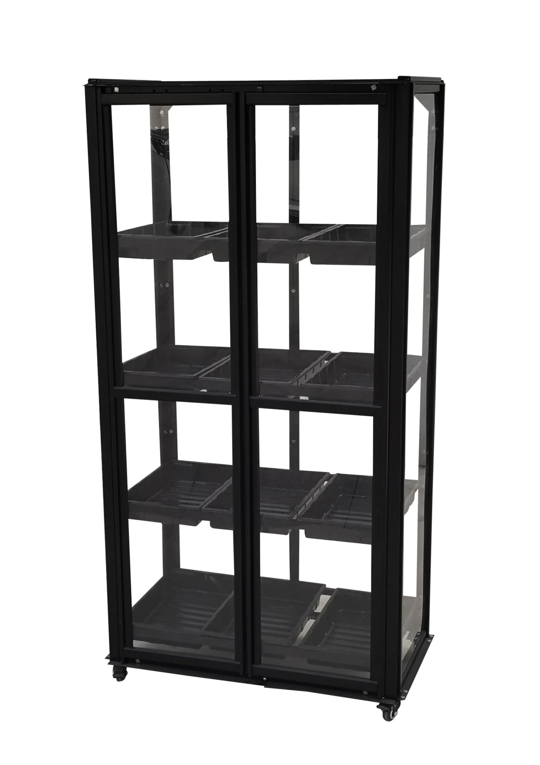 Minidrivhus med hjul sort 77,6x41,5x141cm