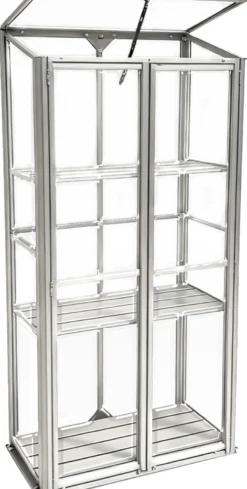 Minidrivhus poly sølv 77,6x41,5x151,1cm