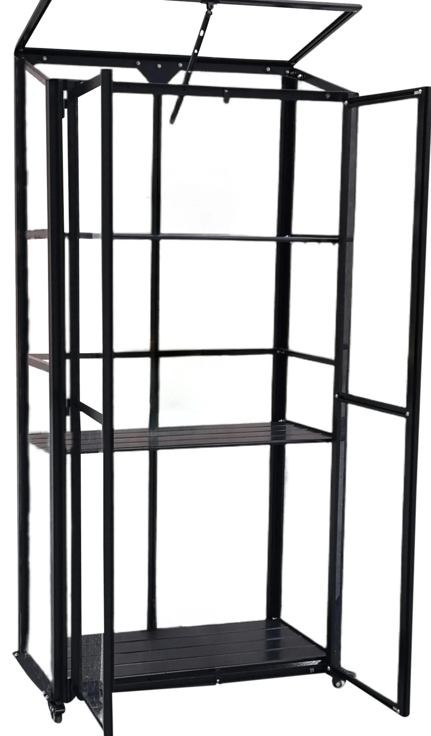 Minidrivhus poly sort 77,6x41,5x151,1cm