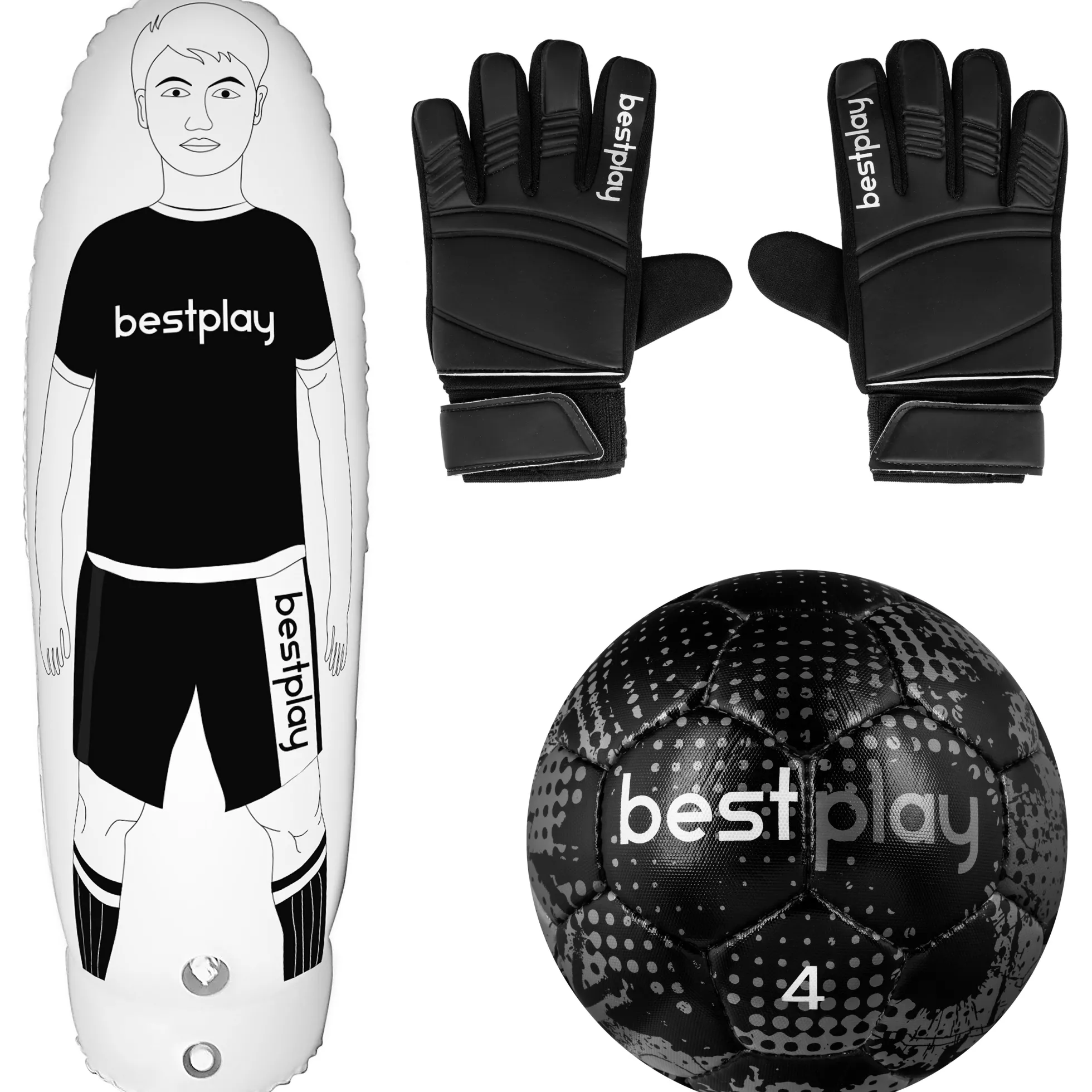 Målmandshandske til børn + Platinum Fodbold str.4 + Airdummy 160cm