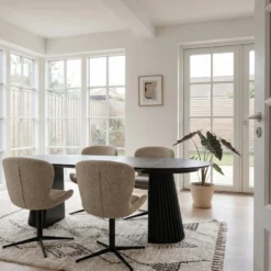 Nicklas med drejefunktion stof beige