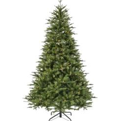 Nordisk juletræ med lys 210cm