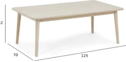 Nyborg eg hvidolieret 125x70cm