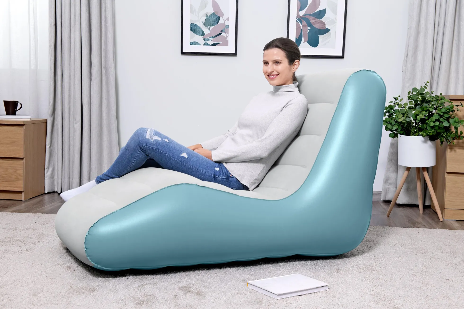 Oppustelig loungestol lounger