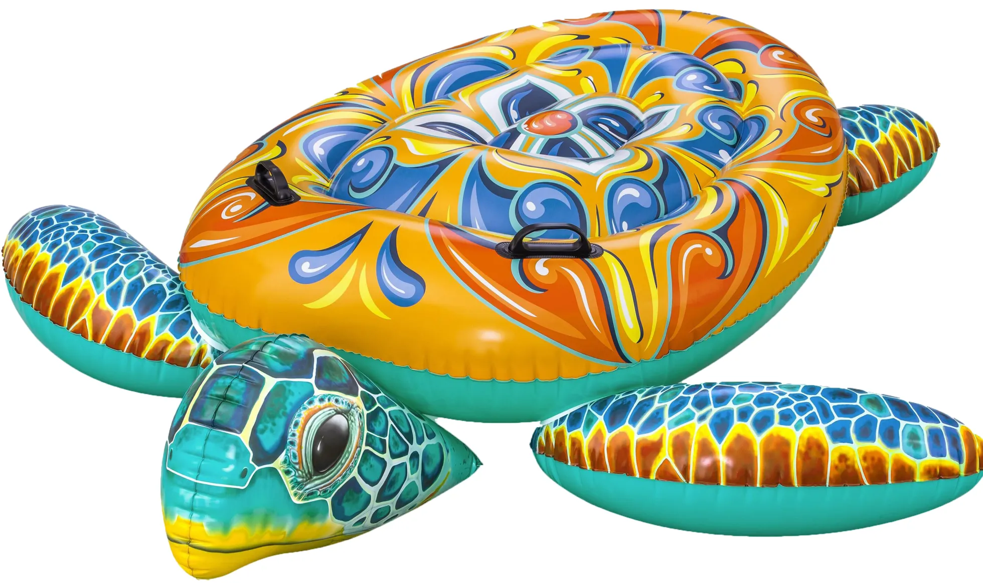 Oppustelig skildpadde flerfarvet 183x173cm